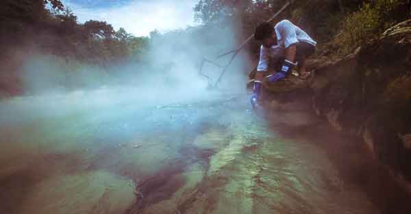 Boiling river